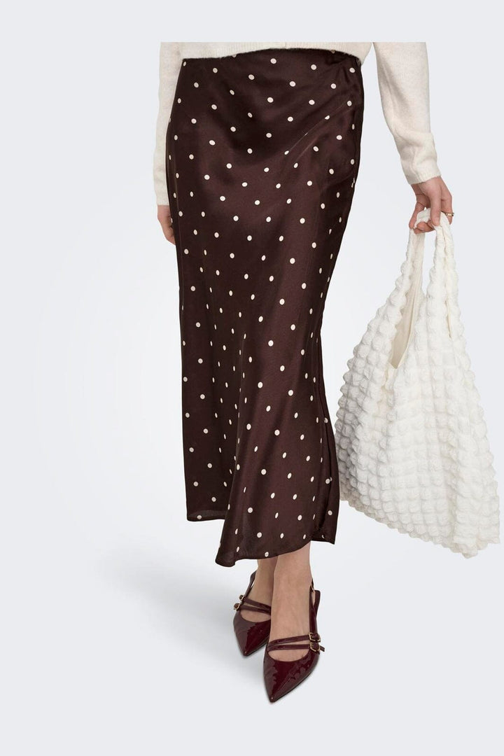 JDY - Jdyhailey Satin Midi Skirt - 5082864 Puce Ecru Dots