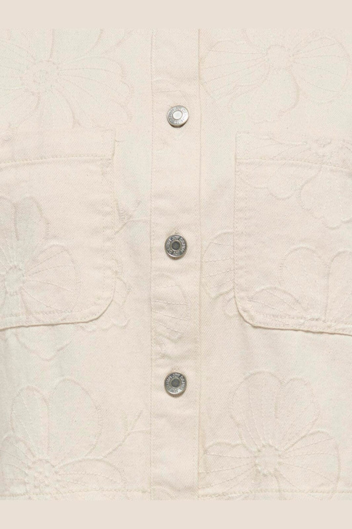 JDY - Jdyhavanna S/S Emb Shirt - 5140640 Ecru Embroidery