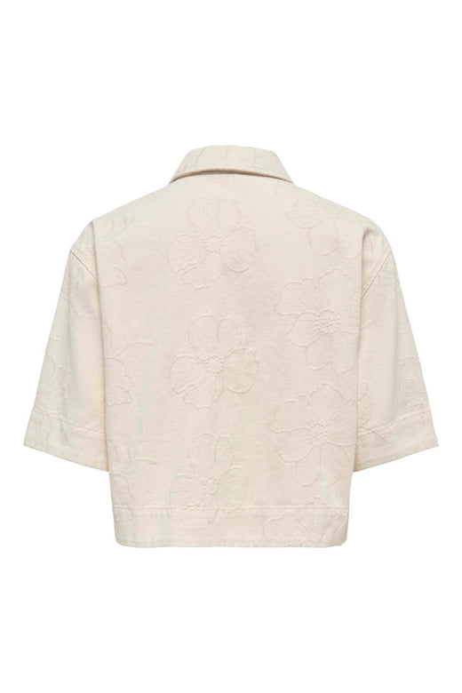 JDY - Jdyhavanna S/S Emb Shirt - 5140640 Ecru Embroidery