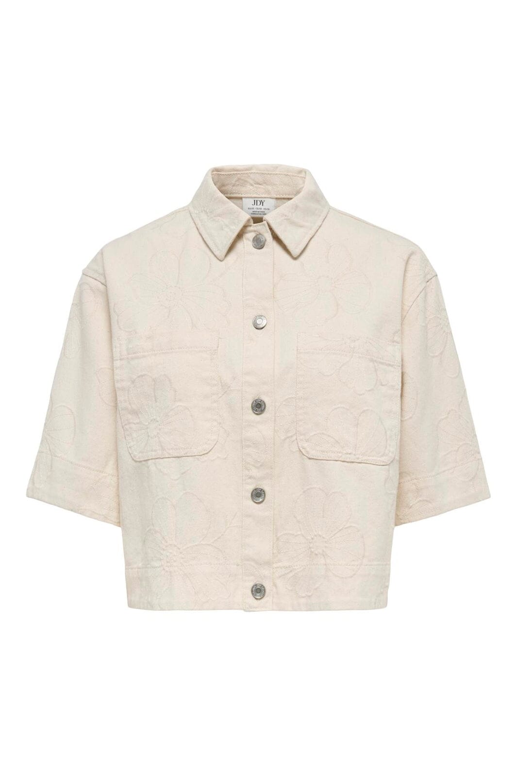 JDY - Jdyhavanna S/S Emb Shirt - 5140640 Ecru Embroidery