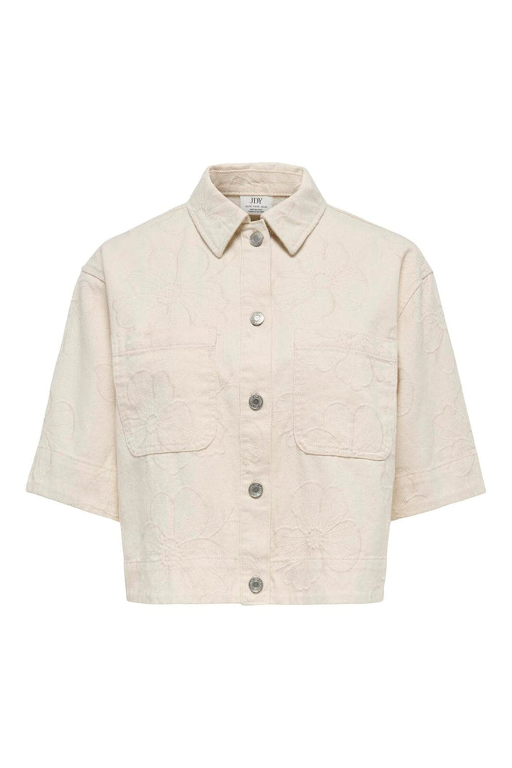 JDY - Jdyhavanna S/S Emb Shirt - 5140640 Ecru Embroidery