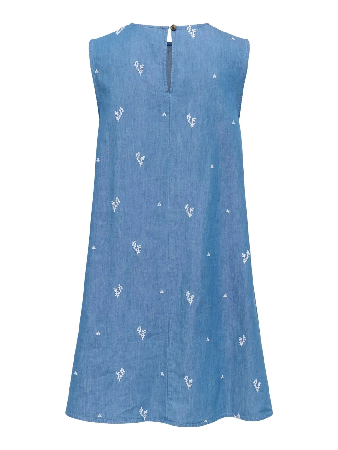 JDY - Jdykai S/L Dress Dia - 5049517 Light Blue Denim Cloud Dancer Emb Kjoler 