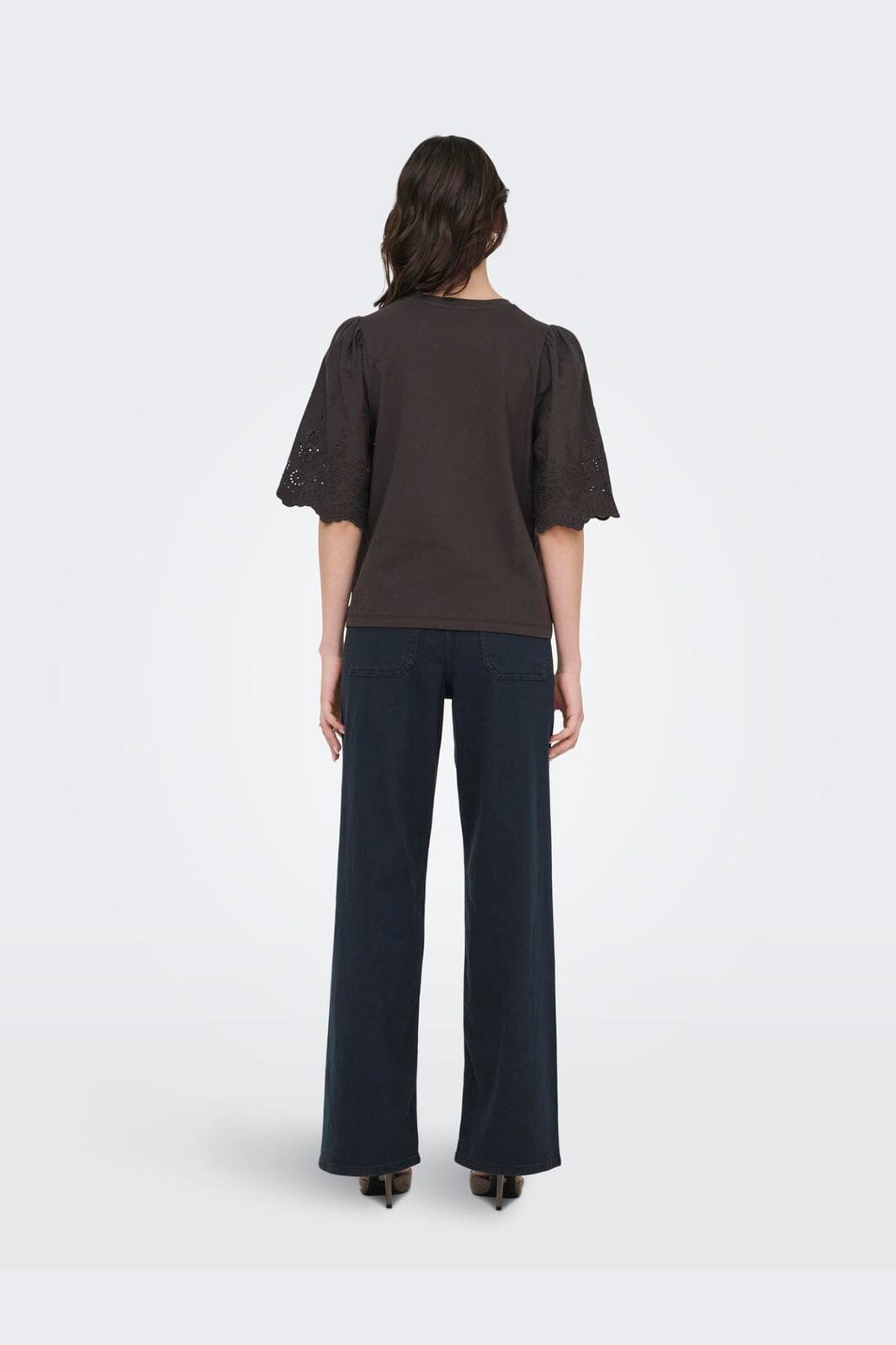 JDY - Jdylair Life S/S New Mix Top - 5047453 Chocolate Torte