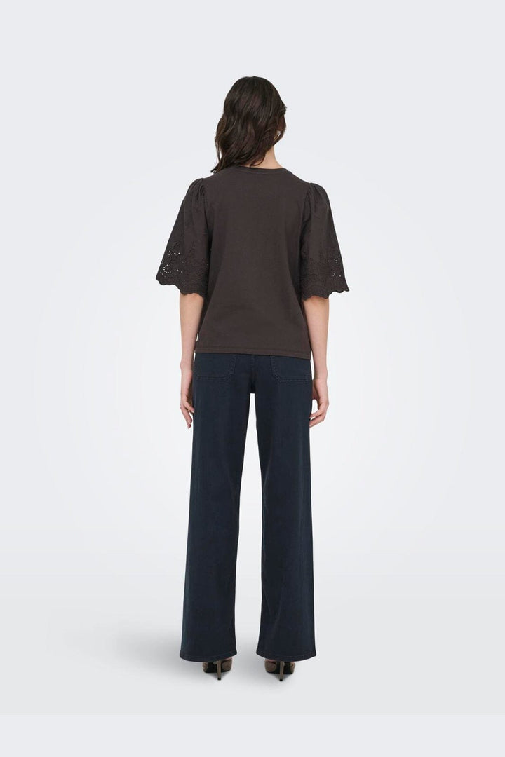 JDY - Jdylair Life S/S New Mix Top - 5047453 Chocolate Torte