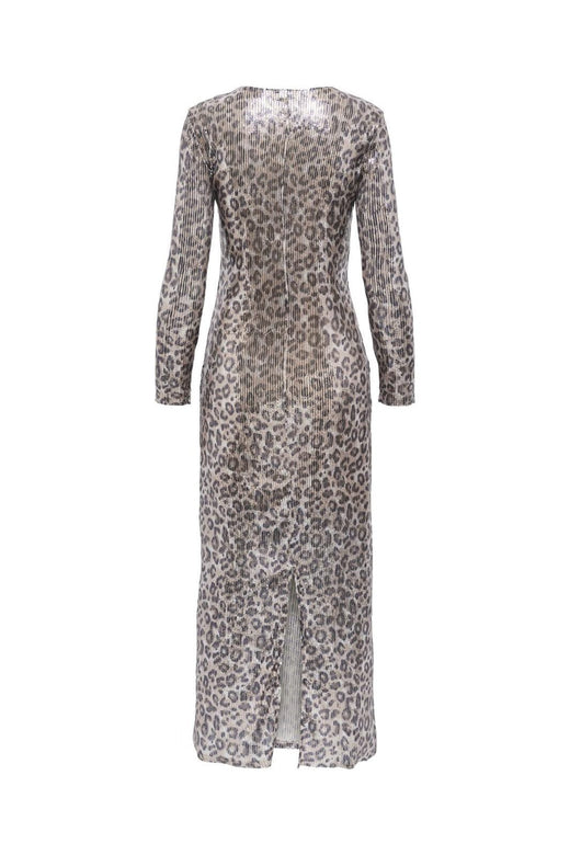 JDY - Jdyleona Sequin L/S Long Dress - 4840296 Brown Rice Leo