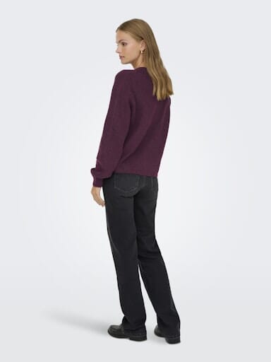 JDY - Jdylumi Life L/S Button Cardiga Knt - 4894733 Fig Melange Cardigans 