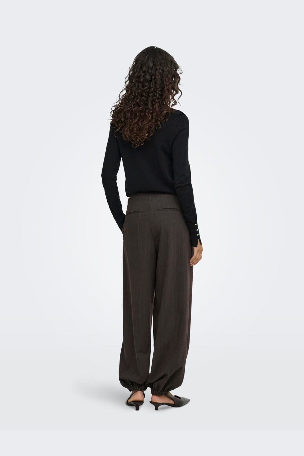 JDY - Jdymadeline Balloon Pant - 5151605 Chocolate Torte Tobacco Pin Stripe