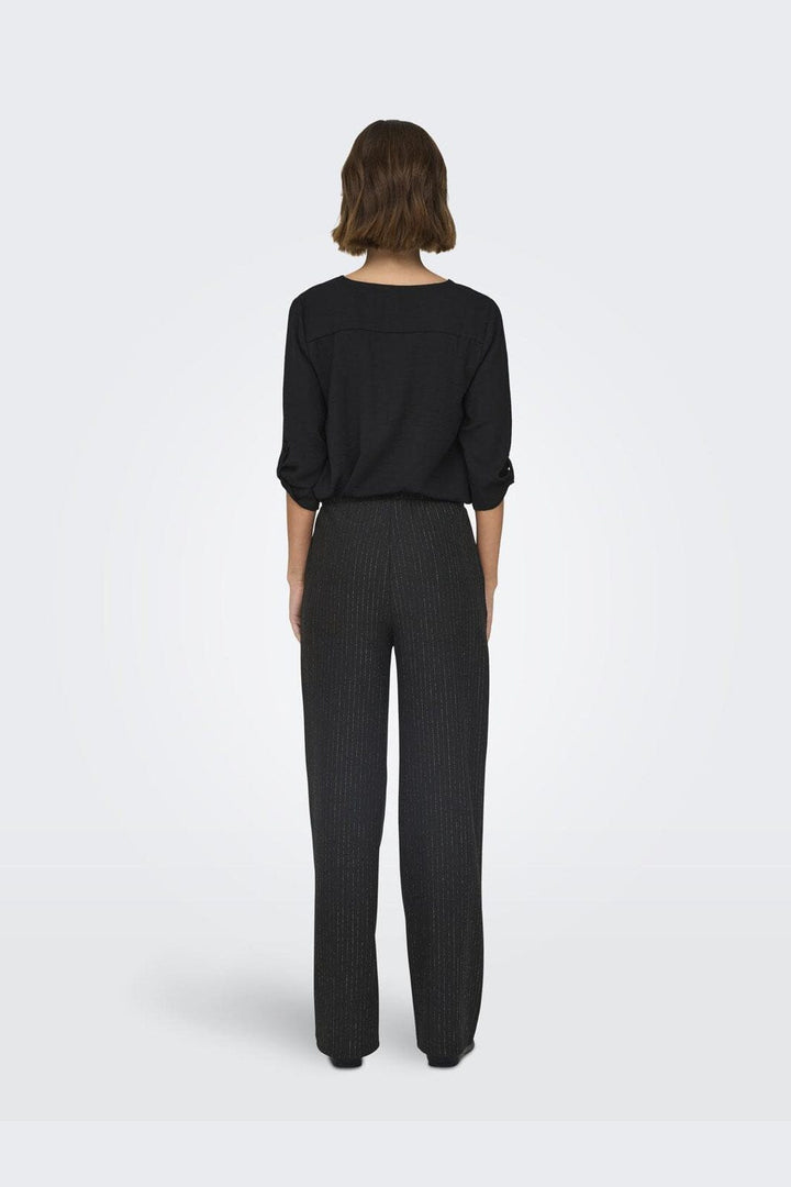 JDY - Jdymary Geggo One Lurex Pant - 4689540 Black Silver Pinstripe