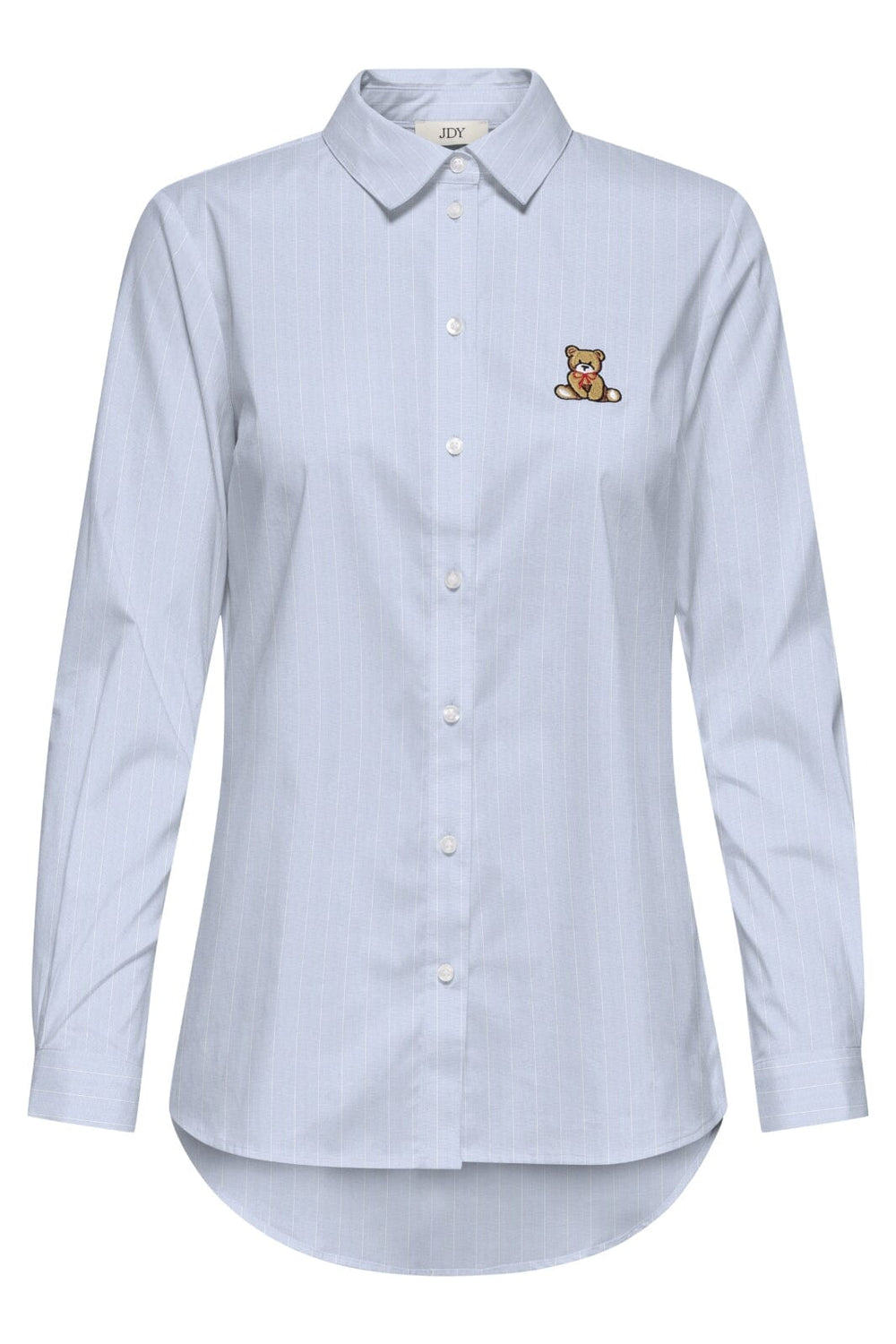 JDY - Jdymio L/S Embroidery Shirt - 4957240 Cashmere Blue Small White - Teddy Embr
