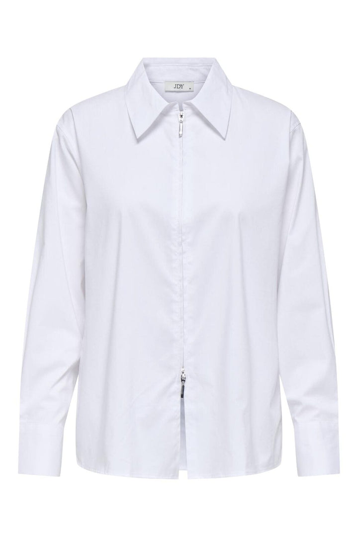 JDY - Jdymio L/S Zip Shirt - 4858745 White