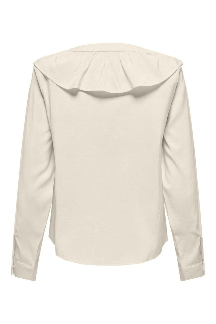 JDY - Jdymy Evie L/S V-Neck Frill Shirt - 4902570 Birch