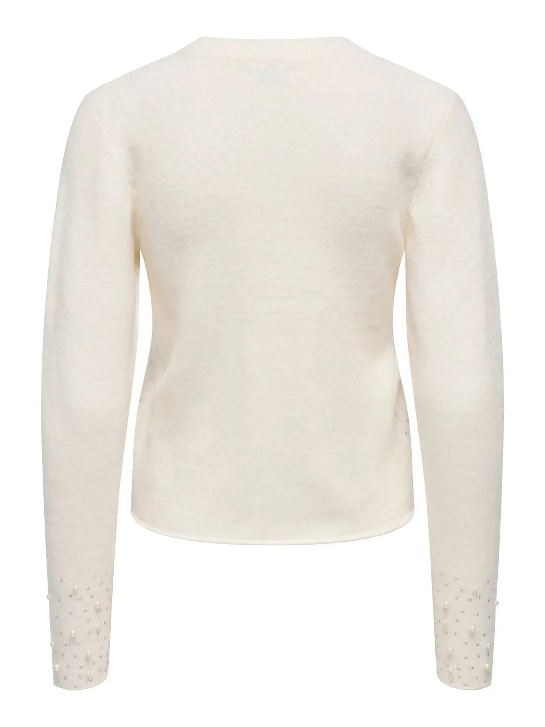 JDY - Jdypearl L/S O-Neck Pearl Pullover Knt - 4867973 White Melange W. White Pearls Strikbluser 