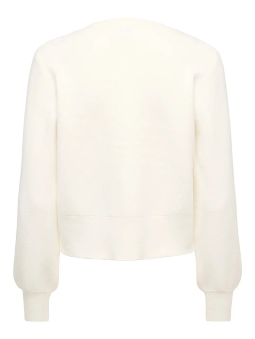 JDY - Jdyprime Life L/S O-Neck Button Card Knt - 5020623 Cloud Dancer Strikbluser 