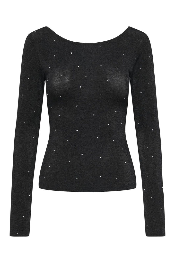 JDY - Jdyprime L/S Deep Back Top - 4840314 Black Stones