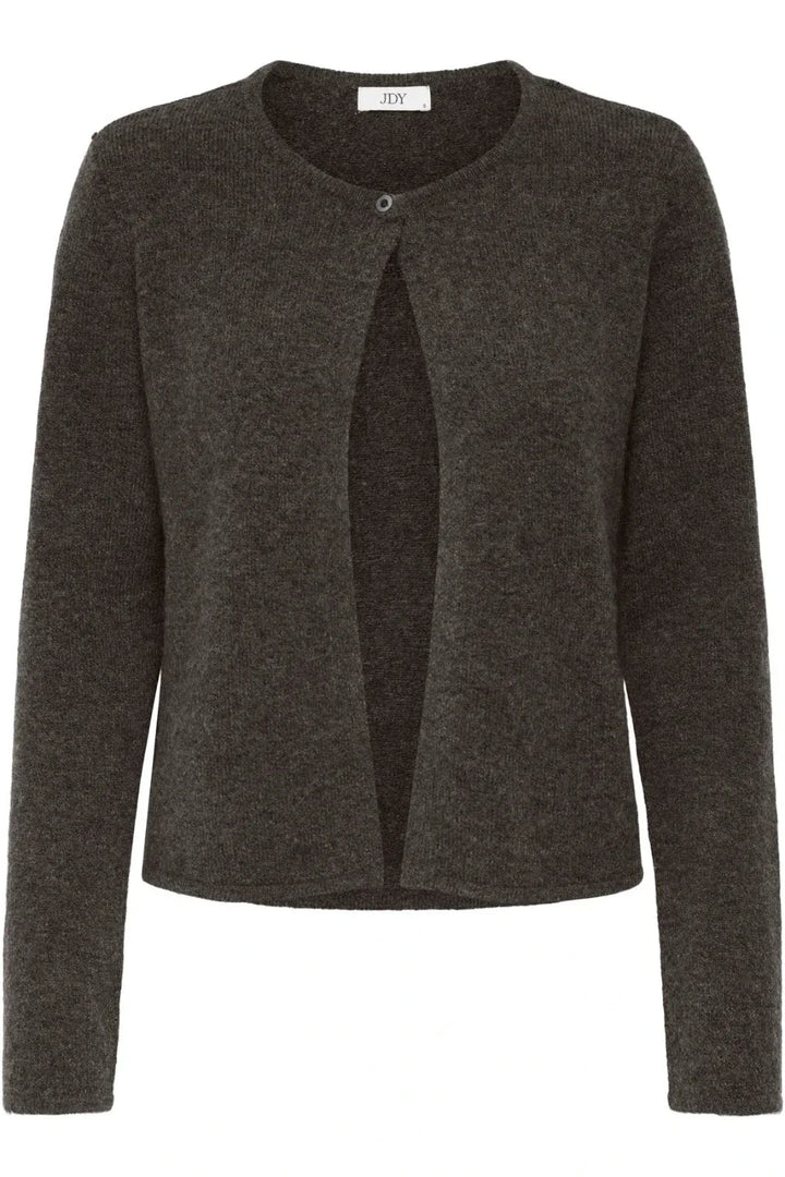 JDY - Jdyrue Life L/S One Button Cardigan Knt - 4907611 Bracken Melange Cardigans 