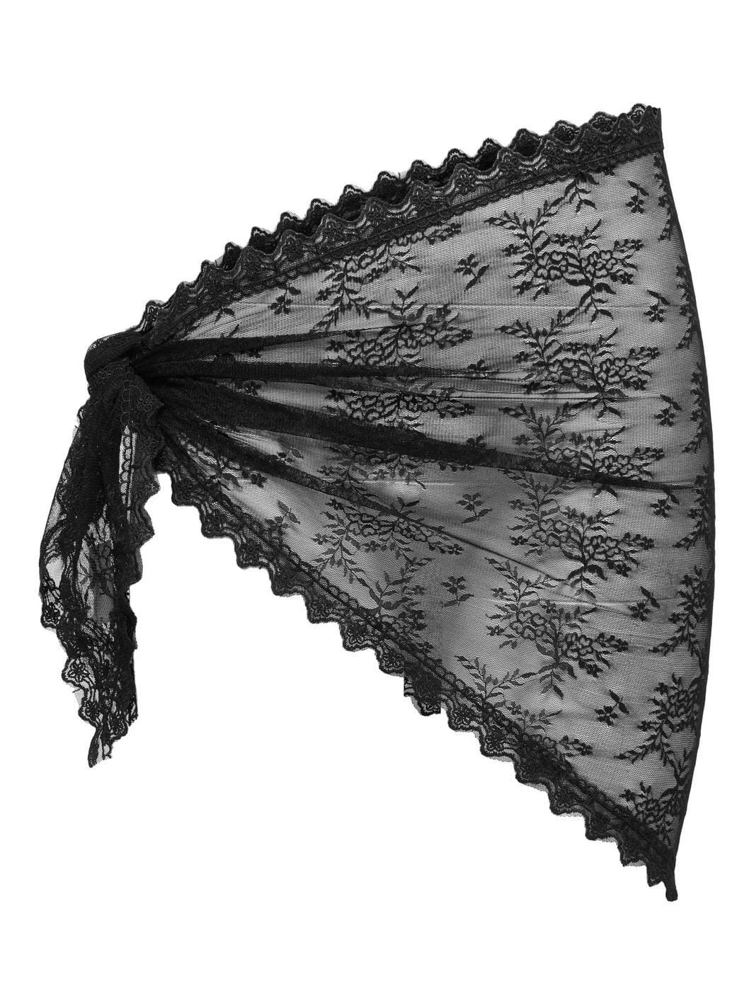 JDY - Jdysafira Lace Scarf - 5082524 Black Tørklæder 