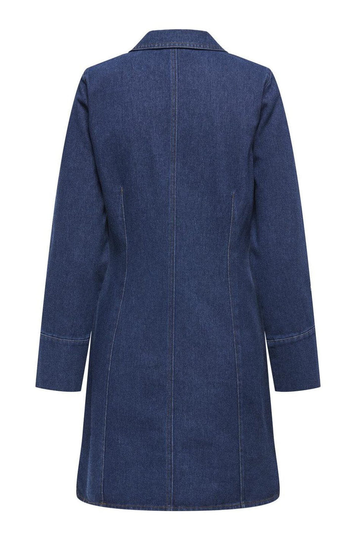 JDY - Jdysally Zip Stitch L/S Dress - 4874354 Dark Blue Denim