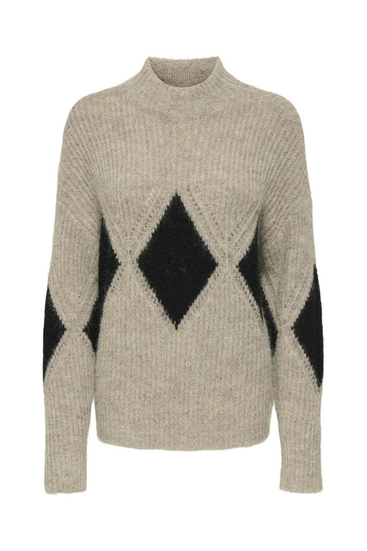 JDY - Jdyviv Life L/S High Neck Pullover Knt - 4876176 Mountain Trail Black