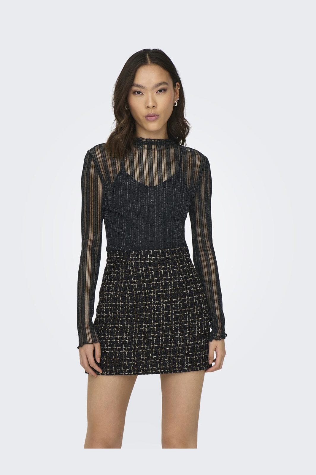 JDY - Jdyvivy L/S Lurex Top - 4356525 Black Black Lurex