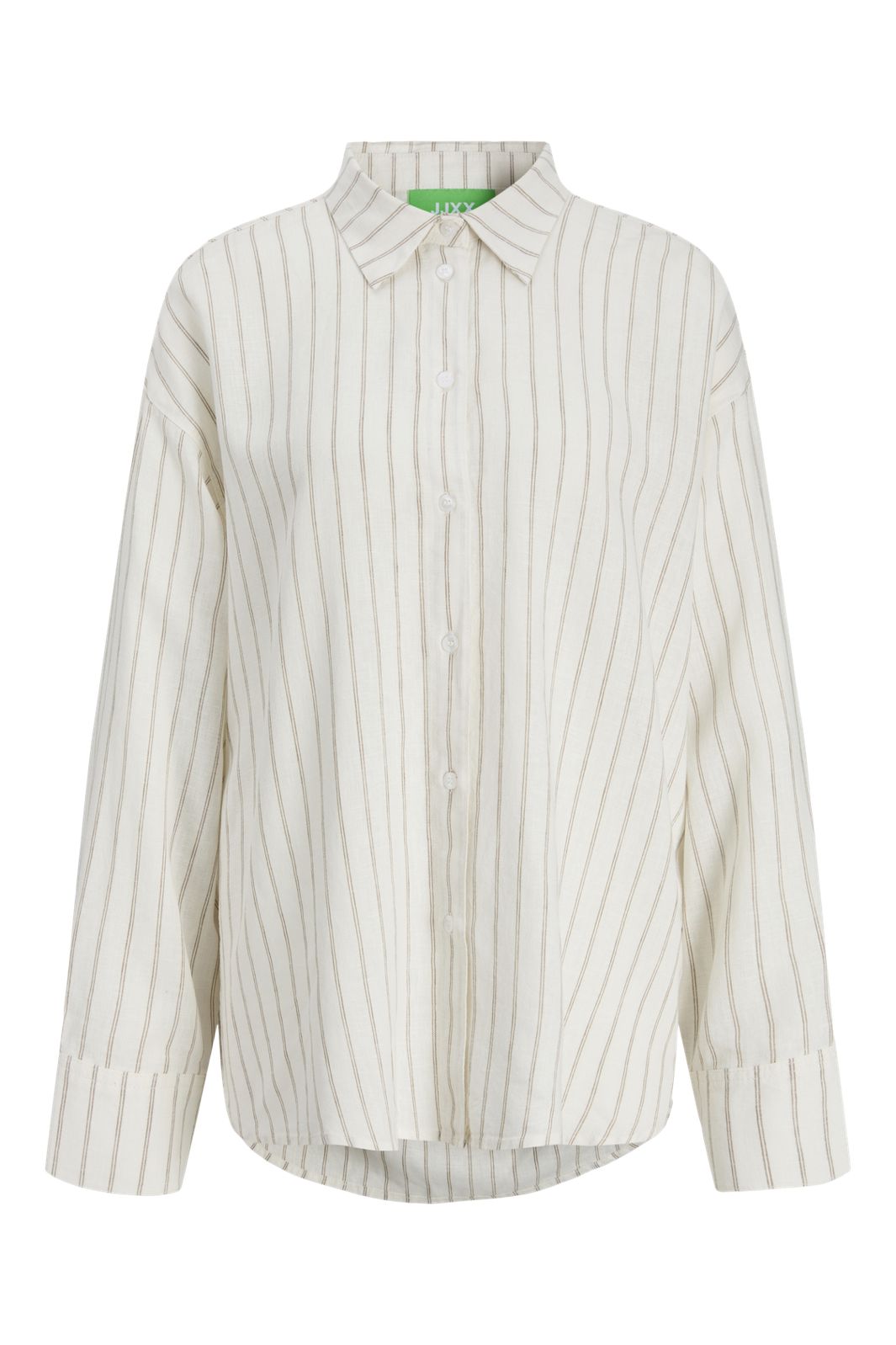 Jjxx - Jxalmira Linen Blend Ls Shirt Ln - 4919737 Blanc De Blanc Silver Mink