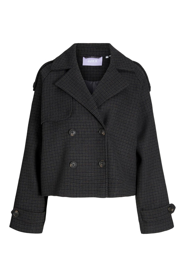 Jjxx - Jxelle Carlie Short Trenchcoat - 4773994 Dark Grey Melange Black/Bracken