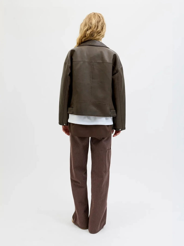 Jjxx - Jxfrida Washed Biker Jkt Sn - 4773973 Bracken Washed Jakker 