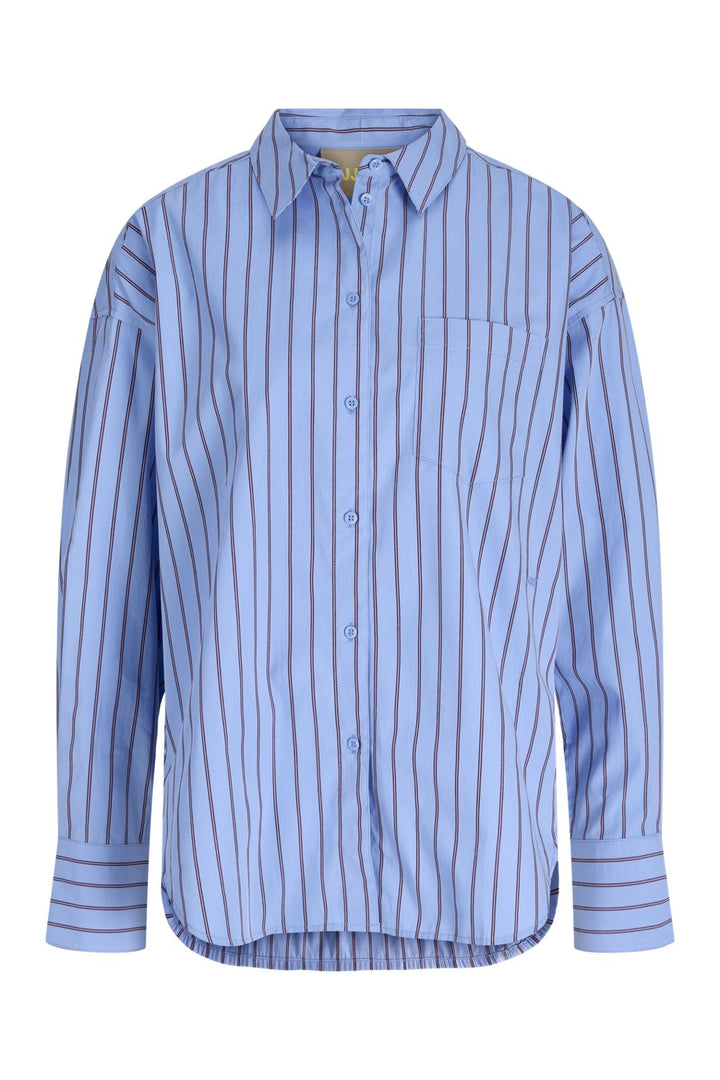 Jjxx - Jxjamie Ls Relaxed Poplin Shirt - 4903188 Vista Blue Cabernet