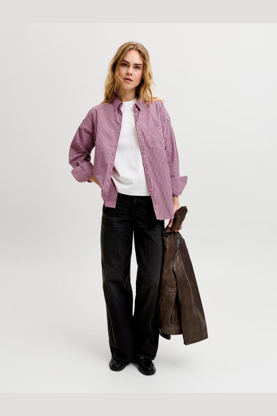 Jjxx - Jxjamie Ls Relaxed Poplin Shirt - 5040519 Orchid Smoke Demitasse