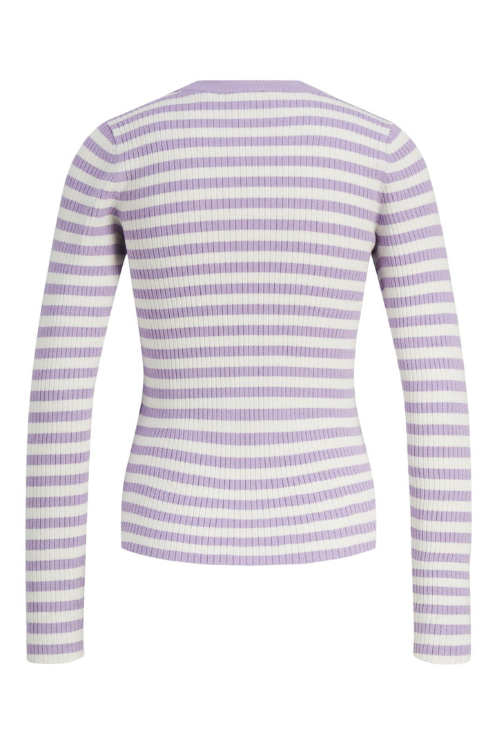 Jjxx - Jxjodi Tight Stripe Crew Neck Knit - 4412397 Lilac Breeze /Cloud Dancer