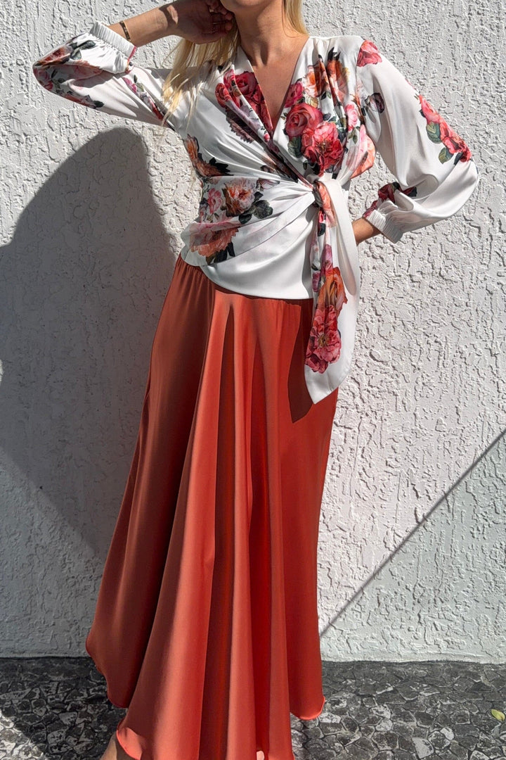 Karmamia - Elena Blouse 2366 - Fiori Blanc Bluser 