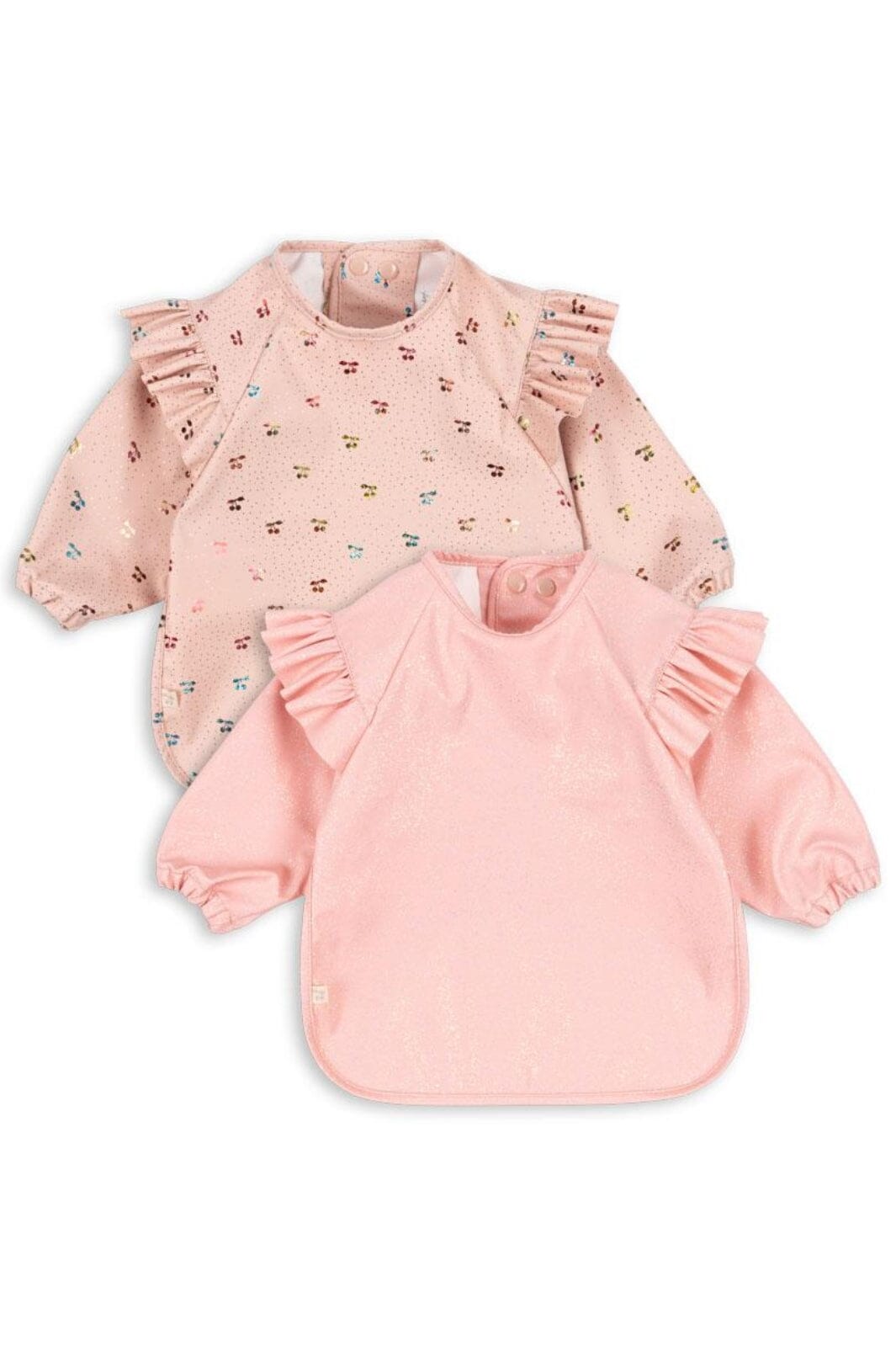 Konges Sløjd - 2 Pack Dinner Bib With Sleeves And Frill Ks103157 - Cherry Sparkle