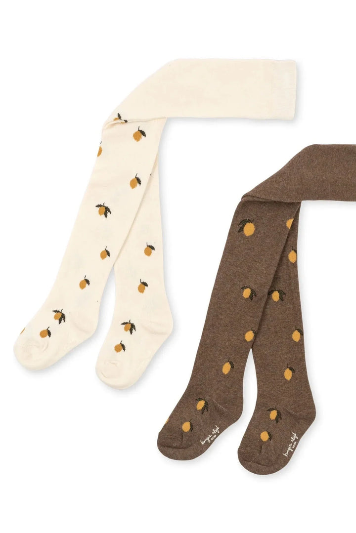 Konges Sløjd - 2 Pack Jaquard Tights Lemon Ks100021 - Lemon Strømpebukser 