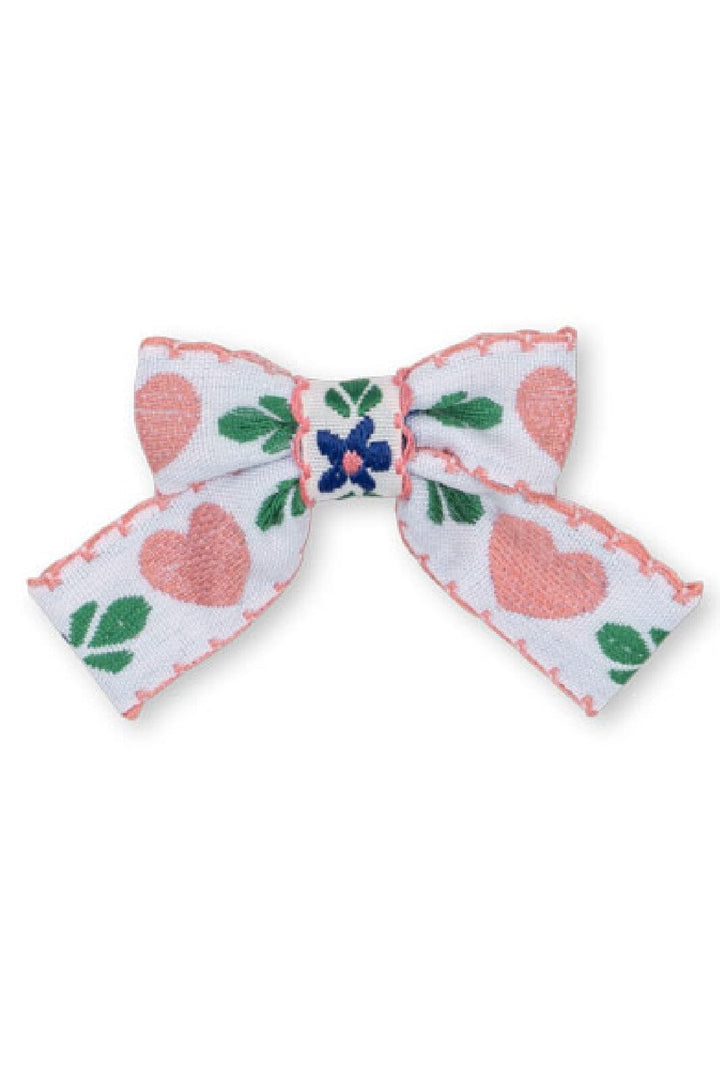 Konges Sløjd - 4 Pack Bow Hair Clips Ks102747 - White/rose