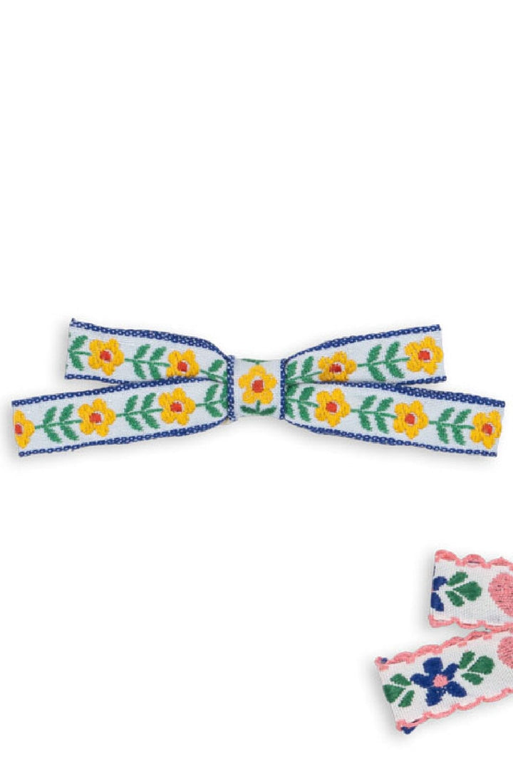 Konges Sløjd - 4 Pack Mini Bow Hair Clips Ks102797 - White/rose