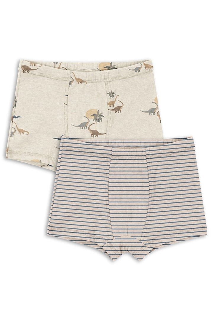 Konges Sløjd - Basic 2 Pack Boy Boxers Gots Ks103693 - Kubi/stripe Bluie