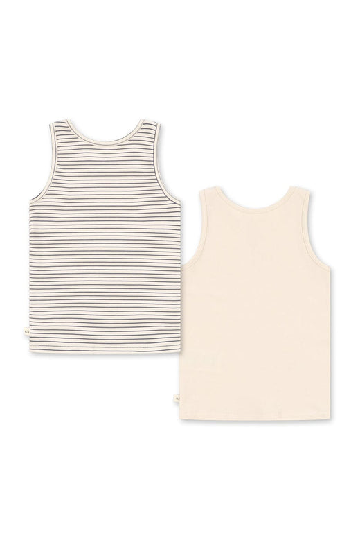 Konges Sløjd - Basic 2 Pack Tank Top Gots Ks107912 - Blue Stripe Toppe 