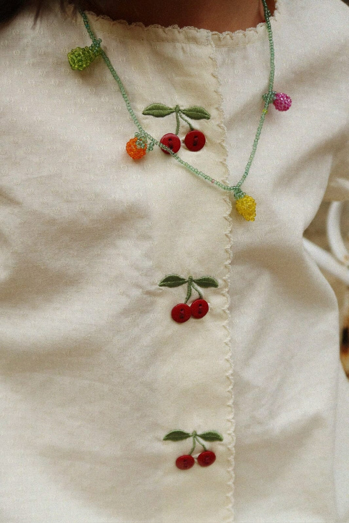 Konges Sløjd - Evia Cherry Dress Gots Ks104794 - Cloud Cream