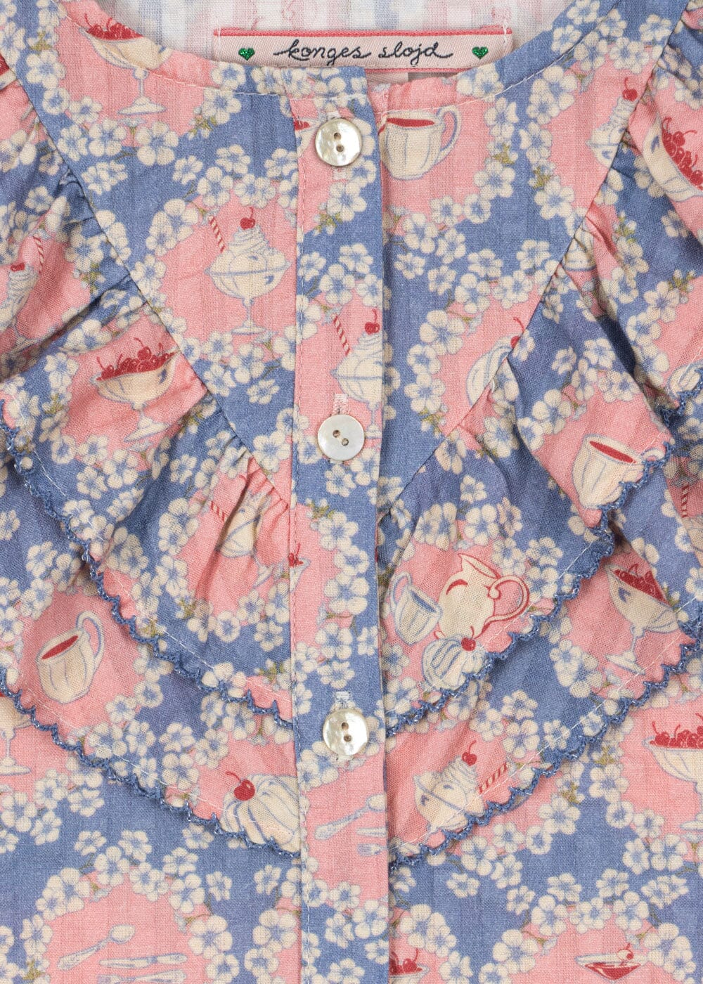 Konges Sløjd - Kim Frill Ss Shirt Gots Ks104906 - Snack Time Skjorter 