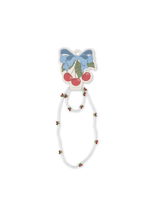 Konges Sløjd - Pearly Cherry Necklace And Bracelet Set Ks105517 - Red/glitter