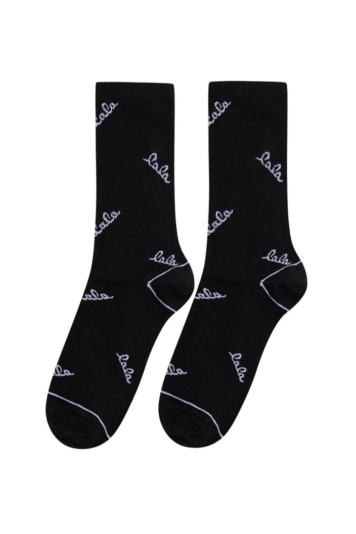 Lala Berlin - Socks Sanira 10022271 - Black/White Logo Sokker 