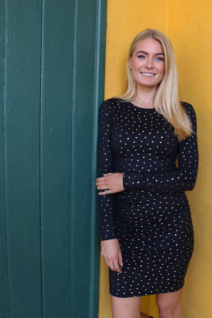 Liberte - Alma-Long-Dress 9506 - Black Gold Heart Kjoler 