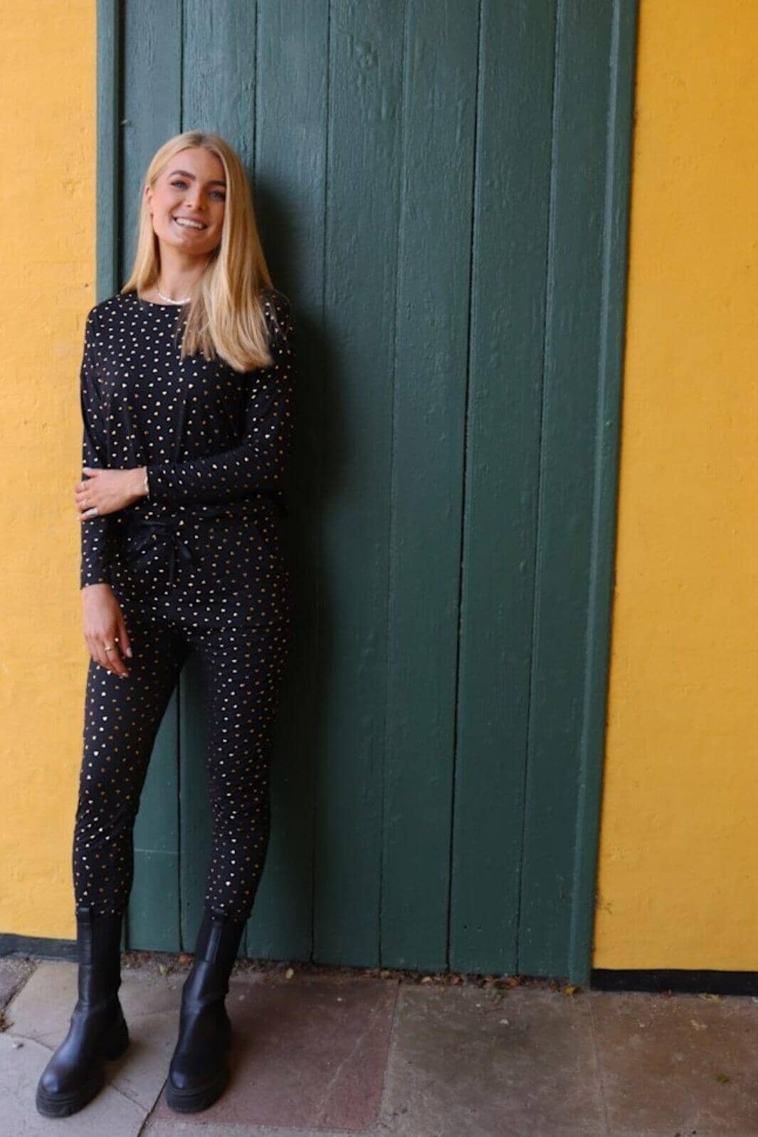 Liberte - Alma-Pants 9500 - Black Gold Heart Bukser 