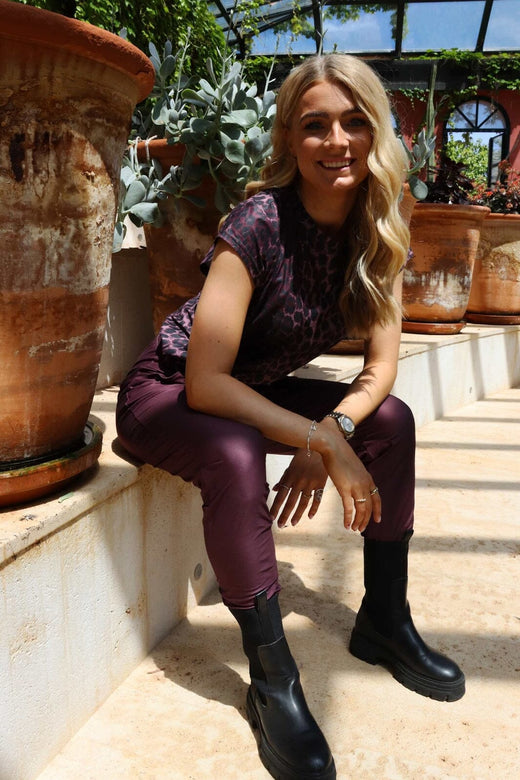 Liberte - Alma-U-Tshirt 9581 - Bordeaux Lux Leo T-shirts 