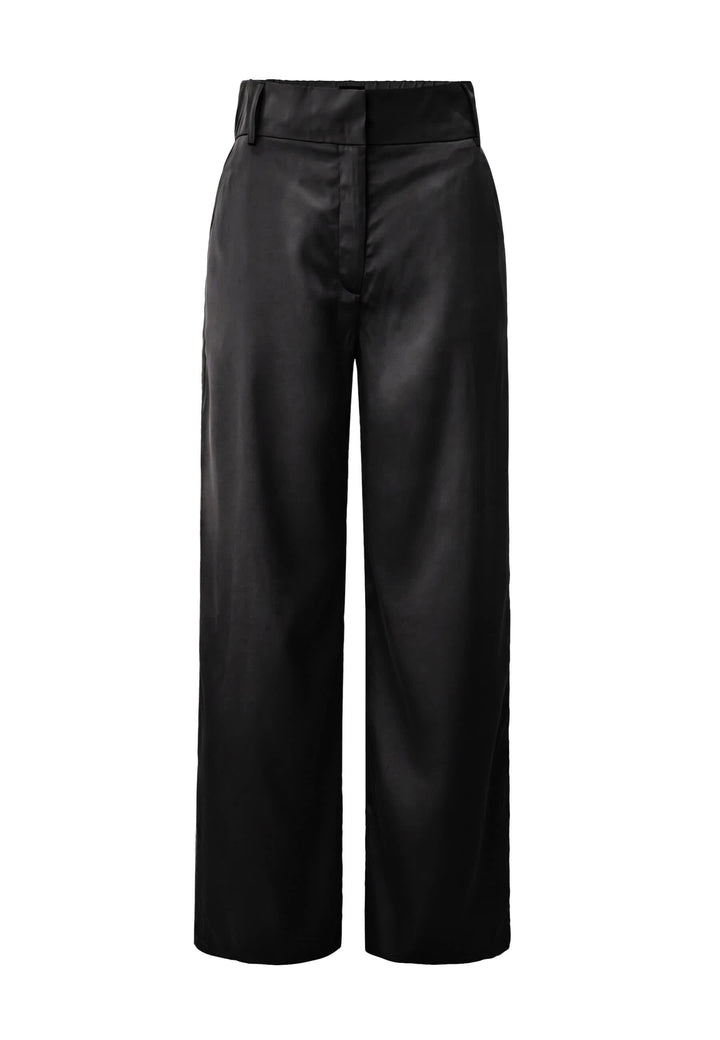 Liberte - Eddy Wide Pants 22482 - Black Sateen Bukser 