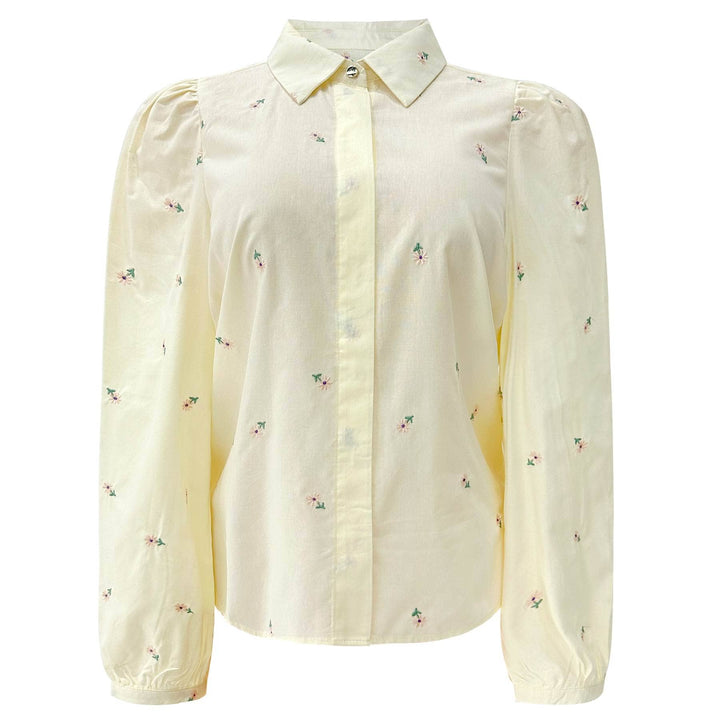 Liberte - Flora Ls Blouse 21598 - Ivory Rose Flower Bluser 