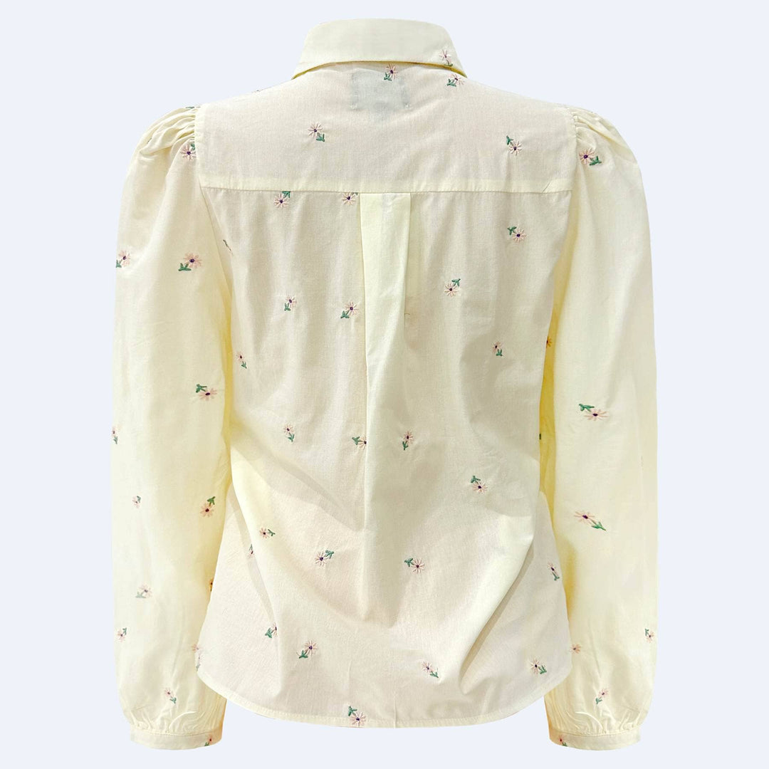 Liberte - Flora Ls Blouse 21598 - Ivory Rose Flower Bluser 