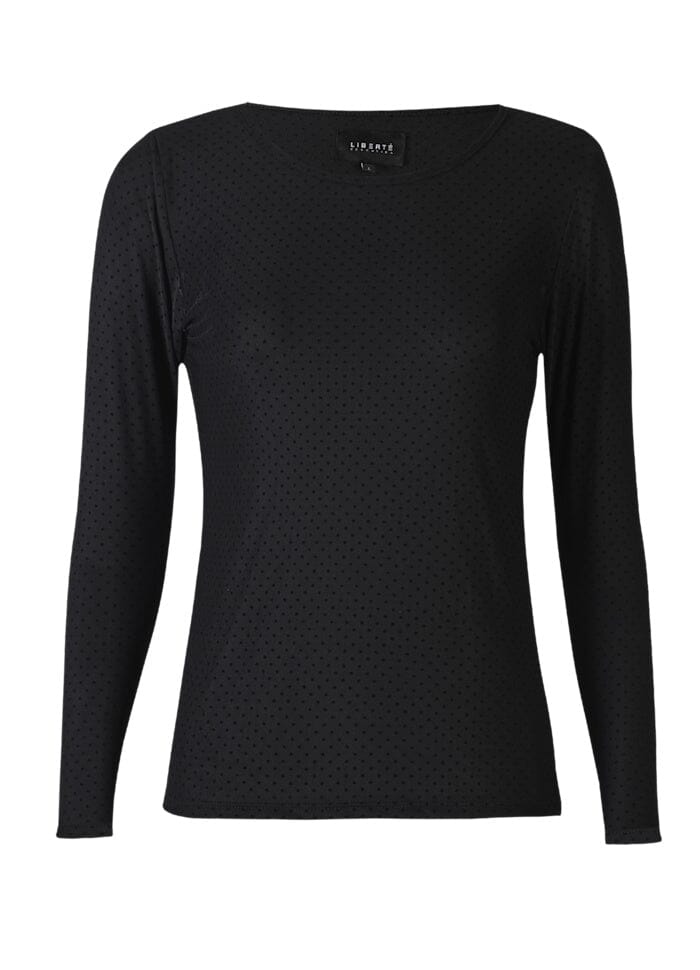 Liberte - Mesh-Ls-Tshirt 22065 - Black Dot T-shirts 
