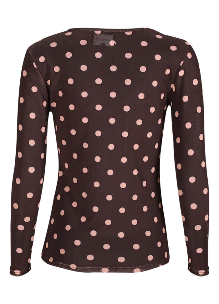 Liberte - Mesh Ls Tshirt 22065 - Plum Rose Big Dot T-shirts 