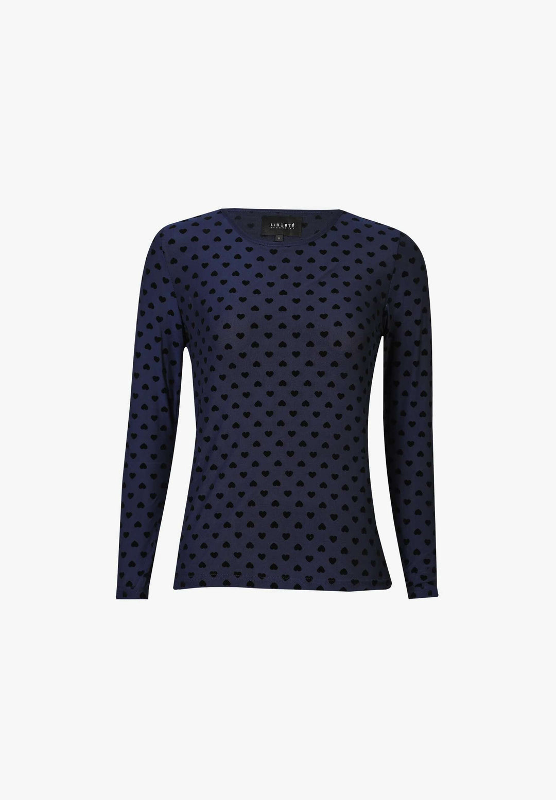 Liberte - Mesh Ls Tshirt, Flock 22081 - Navy Heart T-shirts 