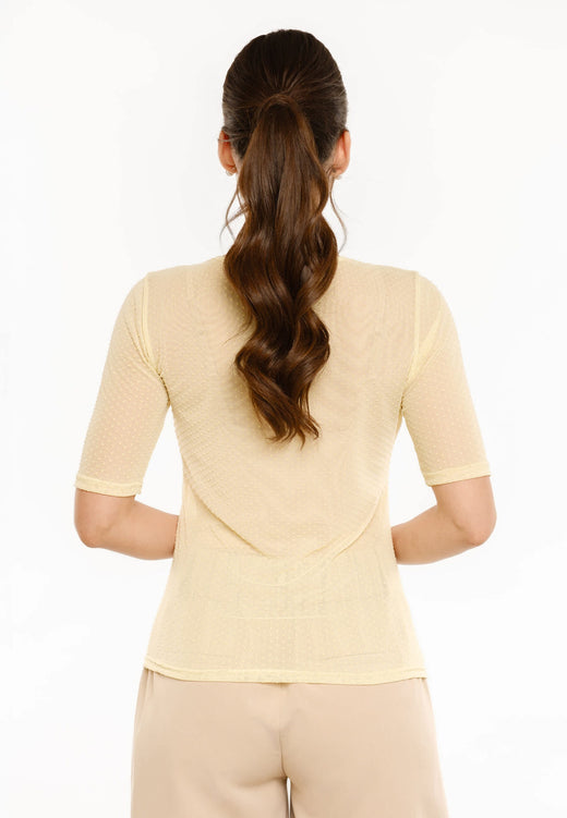 Liberte - Mesh Ss Tshirt, Dot 22011 - Yellow T-shirts 